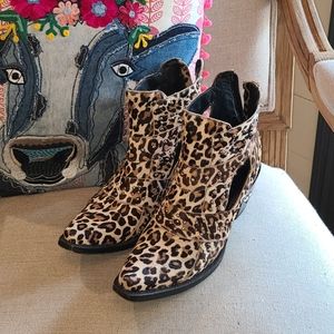 Lane Leopard Hair On Booties 7.5